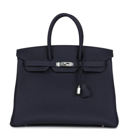 Hermes Birkin 35 Bleu Nuit Togo Palladium Hardware