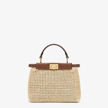 Fendi Peekaboo Mini Brown leather and macramé bag