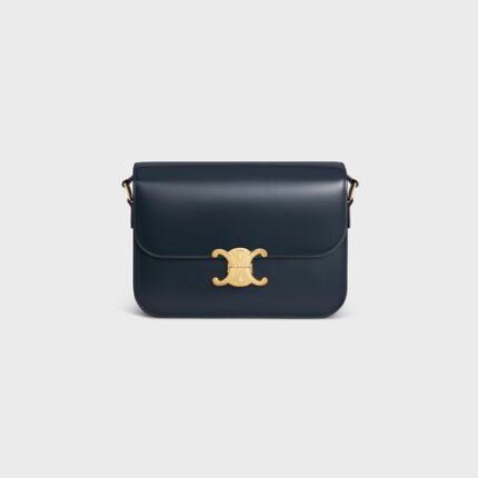 CLASSIQUE TRIOMPHE BAG IN SHINY CALFSKIN NAVY BLUE