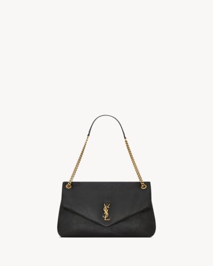 YSL Calypso Large in Grained Lambskin