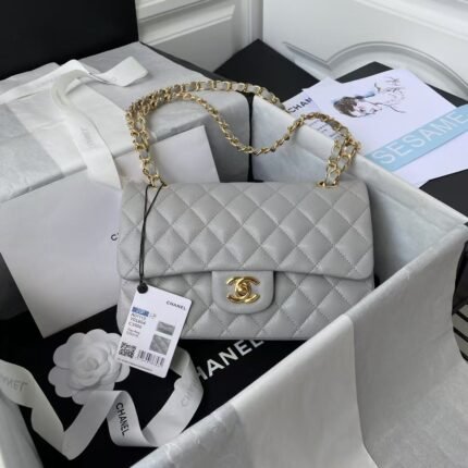 Chanel Small Classic Handbag Caviar Gold Hardware