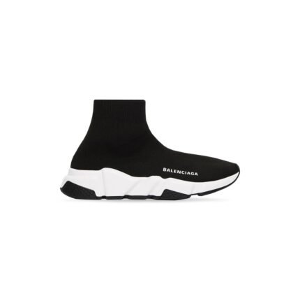 Womens Speed Recycled Knit Sneaker in Black/white