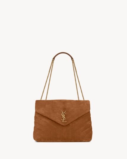 YSL Loulou Medium in Quilted Suede