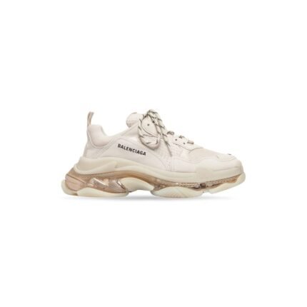Mens Triple S Clear Sole Sneaker  in White