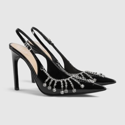 Womens pump with crystal chain