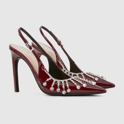 Womens pump with crystal chain