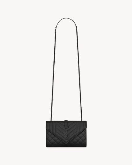 YSL Envelope Small in Quilted Grain De Poudre Embossed Leather