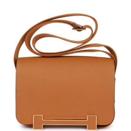 Hermes Geta Caramel Chevre Gold Hardware