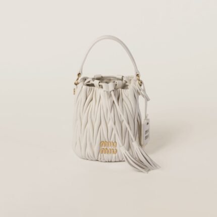 Matelassé nappa leather bucket bag