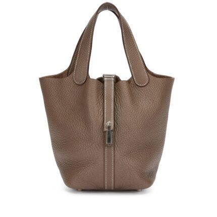 Hermes Etoupe Clemence Picotin Lock 18 Palladium Hardware