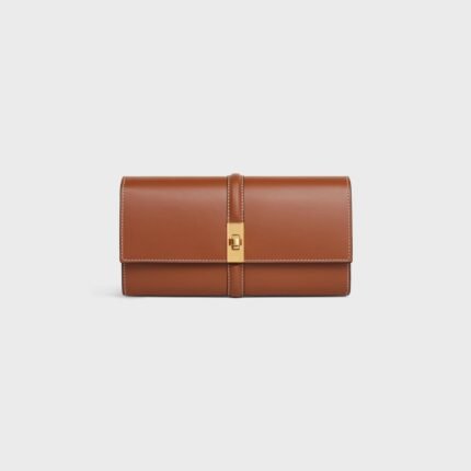 LARGE WALLET 16 IN SATINATED CALFSKIN TAN