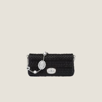 Miu Miu Iconic Crystal Cloqué Nappa leather bag