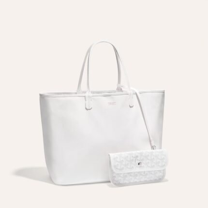 Goyard Goyardine White Anjou PM Reversible Tote Bag Palladium Hardware