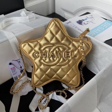 Chanel 24C AS4579 Star Bag Metallic Gold Lambskin Gold Hardware