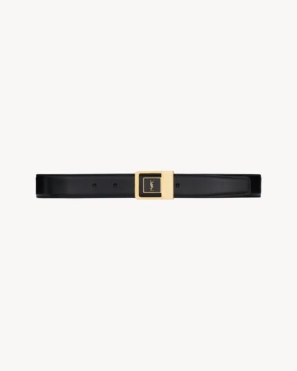 la 66 buckle belt in lacquered leather