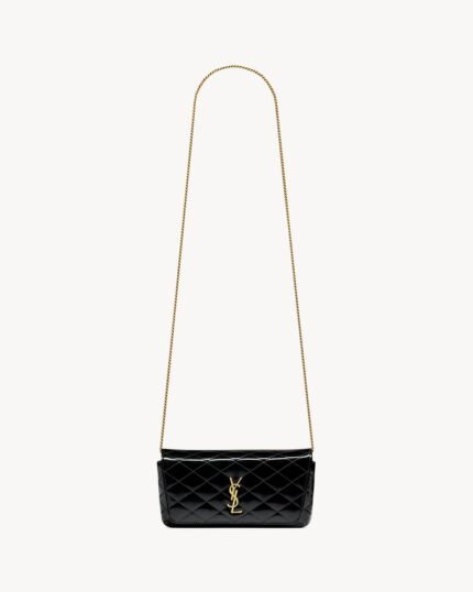YSL Gaby Chain Phone Holder in Patent Leather