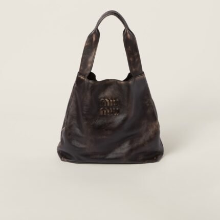 Nappa hobo bag with logo