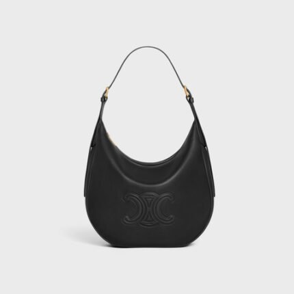MEDIUM HELO?SE BAG CUIR TRIOMPHE IN SUPPLE CALFSKIN BLACK