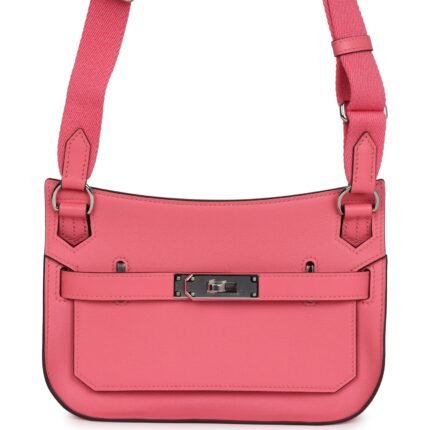 Hermes Mini Jypsiere Rose Azalee Swift Palladium Hardware