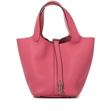 Hermes Rose Azalée Clemence Picotin Lock 18 Palladium Hardware