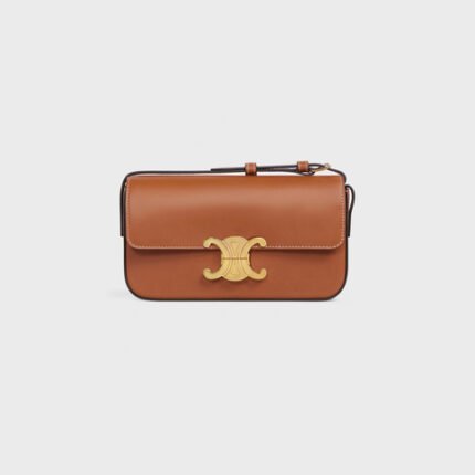 SHOULDER BAG CLAUDE IN NATURAL CALFSKIN TAN