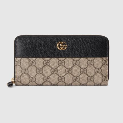 GG Marmont Bi-Color Zip Around Wallet