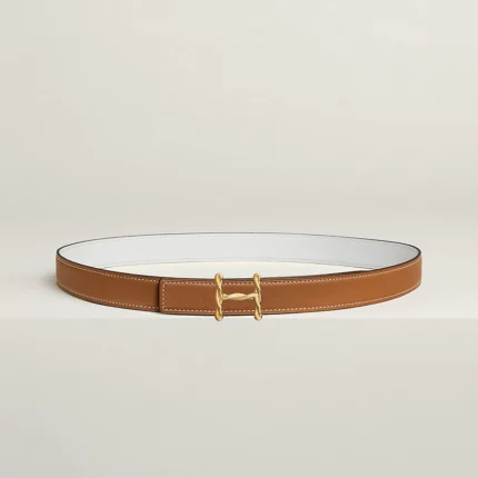 H Torsade belt buckle & Reversible leather strap 24 mm