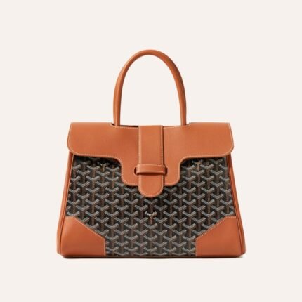 Goyard Saigon Tote Black & Brown Goyardine Canvas Palladium Hardware