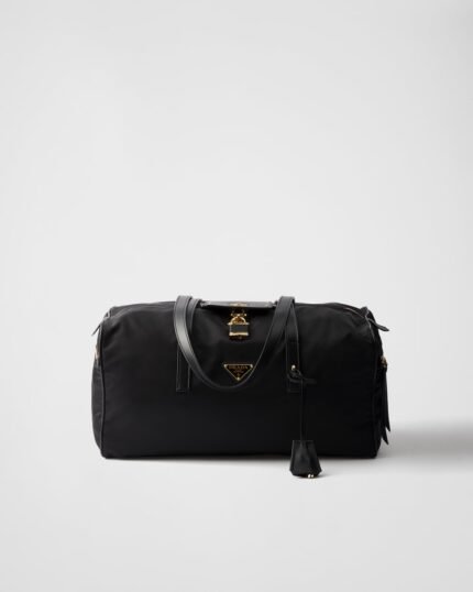 Large Re-Nylon Top-Handle Bag With Padlock