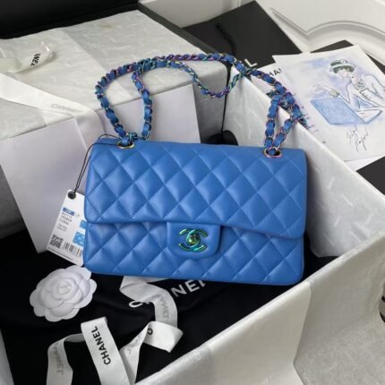 Chanel Small Classic Handbag Gradient Metal