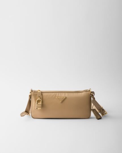 Small Re-Nylon and Leather Shoulder Bag