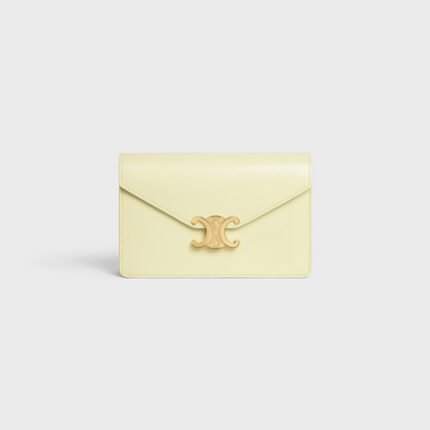 WALLET ON CHAIN MARGO IN SHINY CALFSKIN LIGHT YELLOW