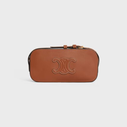 MINI CAMERA SHOULDER BAG CUIR TRIOMPHE IN SMOOTH CALFSKIN TAN