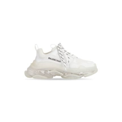 Mens Triple S Clear Sole Sneaker  in White