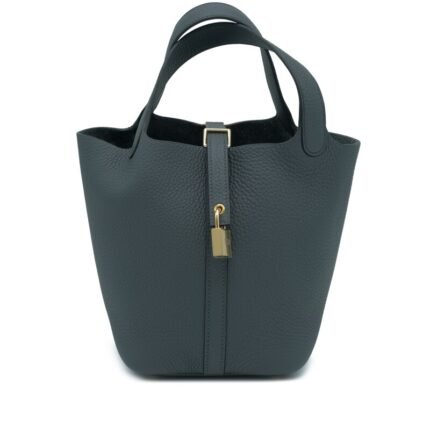 Hermes Gris Misty Clemence Picotin Lock 18 Permabrass Hardware