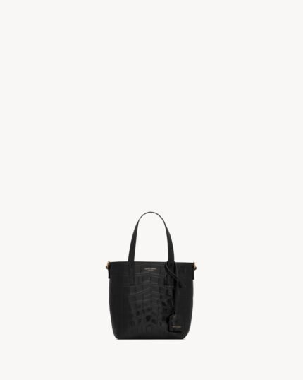 YSL Mini Toy Shopping Saint Laurent in Crocodile-Embossed Leather