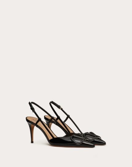 VLOGO SIGNATURE PATENT LEATHER SLINGBACK PUMP 80MM / 3.15 IN.