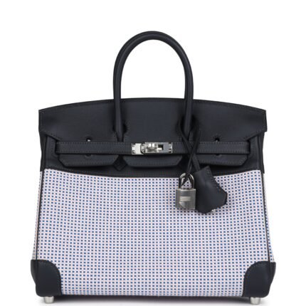 Hermes Birkin Quadrille 25 Caban Swift and Toile Palladium Hardware