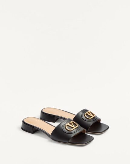 VLOGO SIGNATURE SLIDE SANDAL IN CALFSKIN 20MM