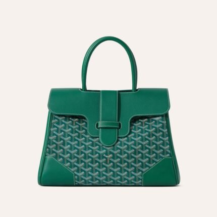 Goyard Saigon Tote Green Goyardine Canvas Palladium Hardware