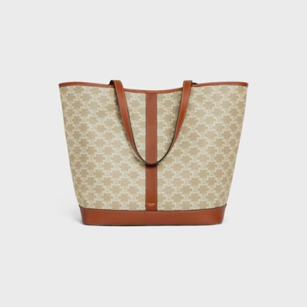 MEDIUM CABAS IN TRIOMPHE CANVAS AND CALFSKIN GREGE