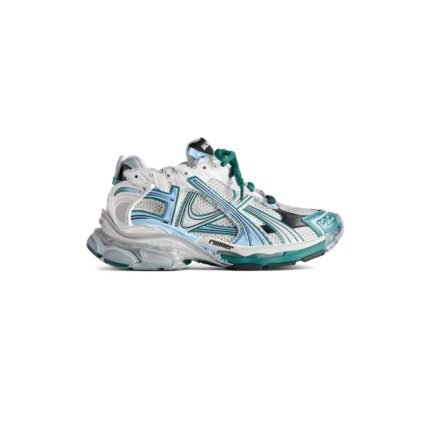 Womens Runner Sneaker  in White/green/blue