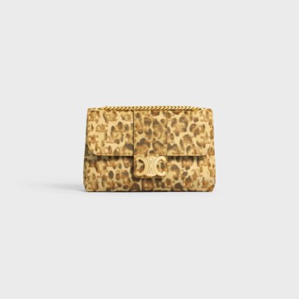 MEDIUM CELINE VICTOIRE BAG IN TRIOMPHE CANVAS WITH LEOPARD PRINT LEOPARD