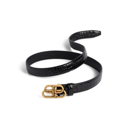 Women’s Bb Thin Belt in Black