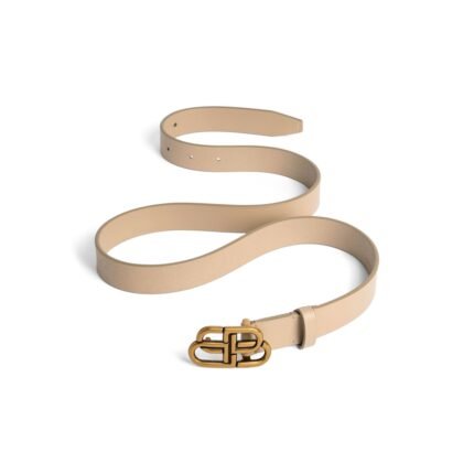 Women’s Bb Thin Belt in Latte