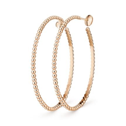 Perlée pearls of gold hoop earrings, large model