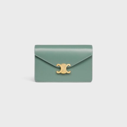 WALLET ON CHAIN MARGO IN SHINY CALFSKIN CELADON