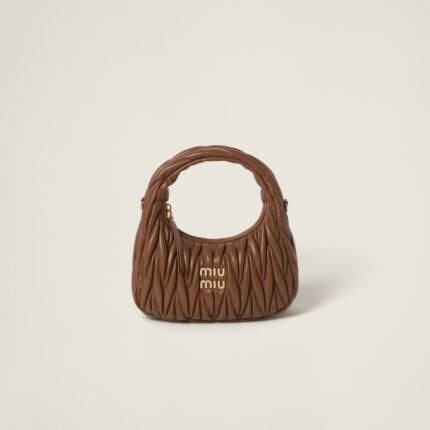 Wander matelassé nappa leather hobo bag