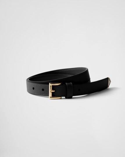 Saffiano leather belt