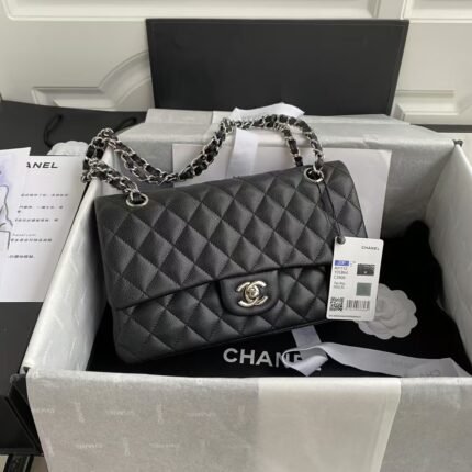 Chanel Classic 11.12 Handbag Caviar Silver Hardware